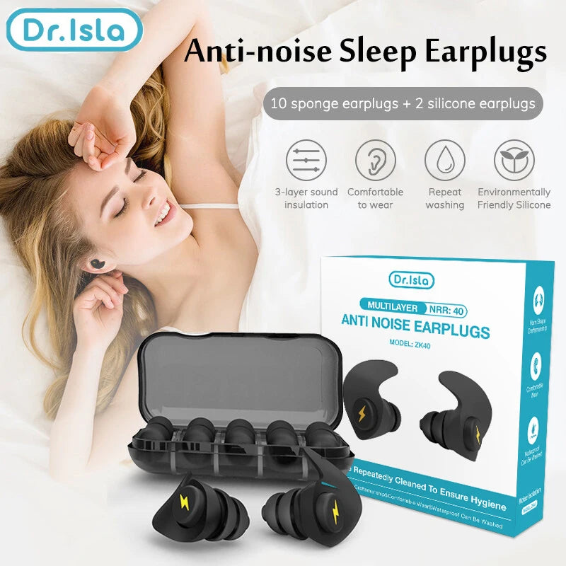 3-Layer Soft Silicone Noise Reduction Sleeping EarPlugs - HeabitLife