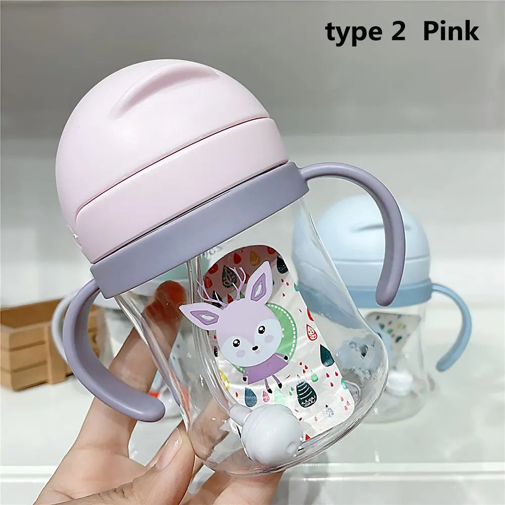 250ML Cartoon Sippy Cup with Straw – Leakproof Water Bottle for Kids - HeabitLife