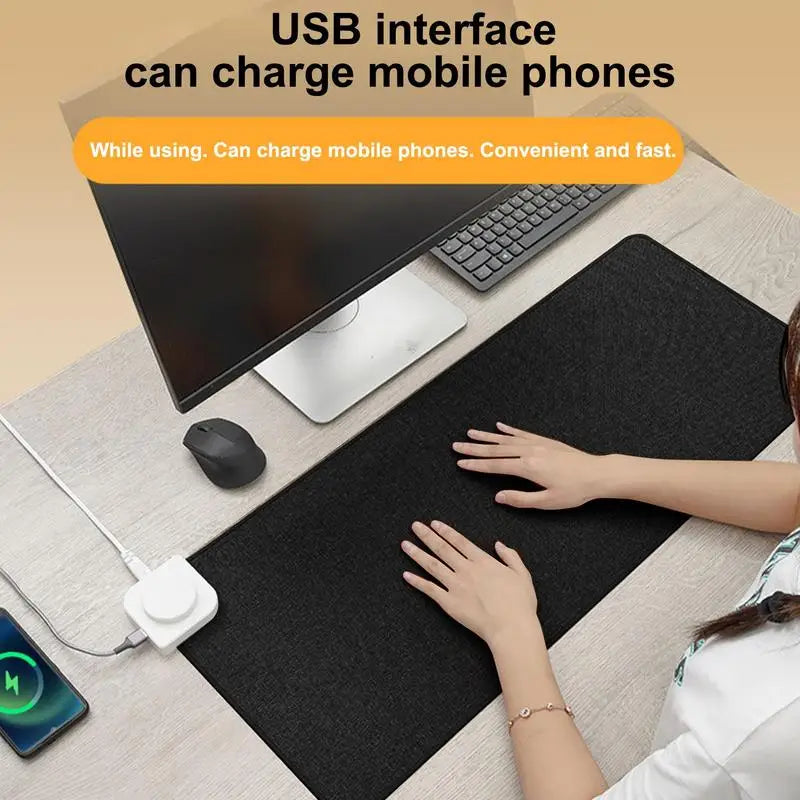 Electric Heated Desk Mat – Adjustable Temperature Heating Mat with Digital Display