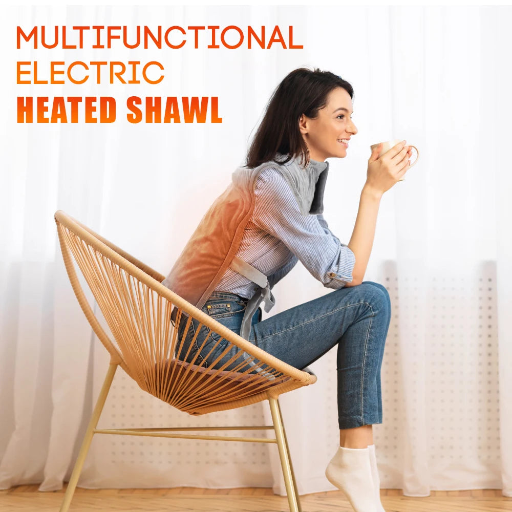 Electric Heated Shawl – Adjustable Heat Wrap for Neck, Back, and Legs - HeabitLife