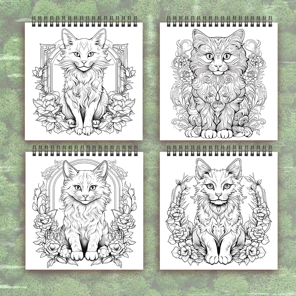 Adult Spiral Coloring Book – 30 Sheets, 8.3x8.3 Inches - HeabitLife