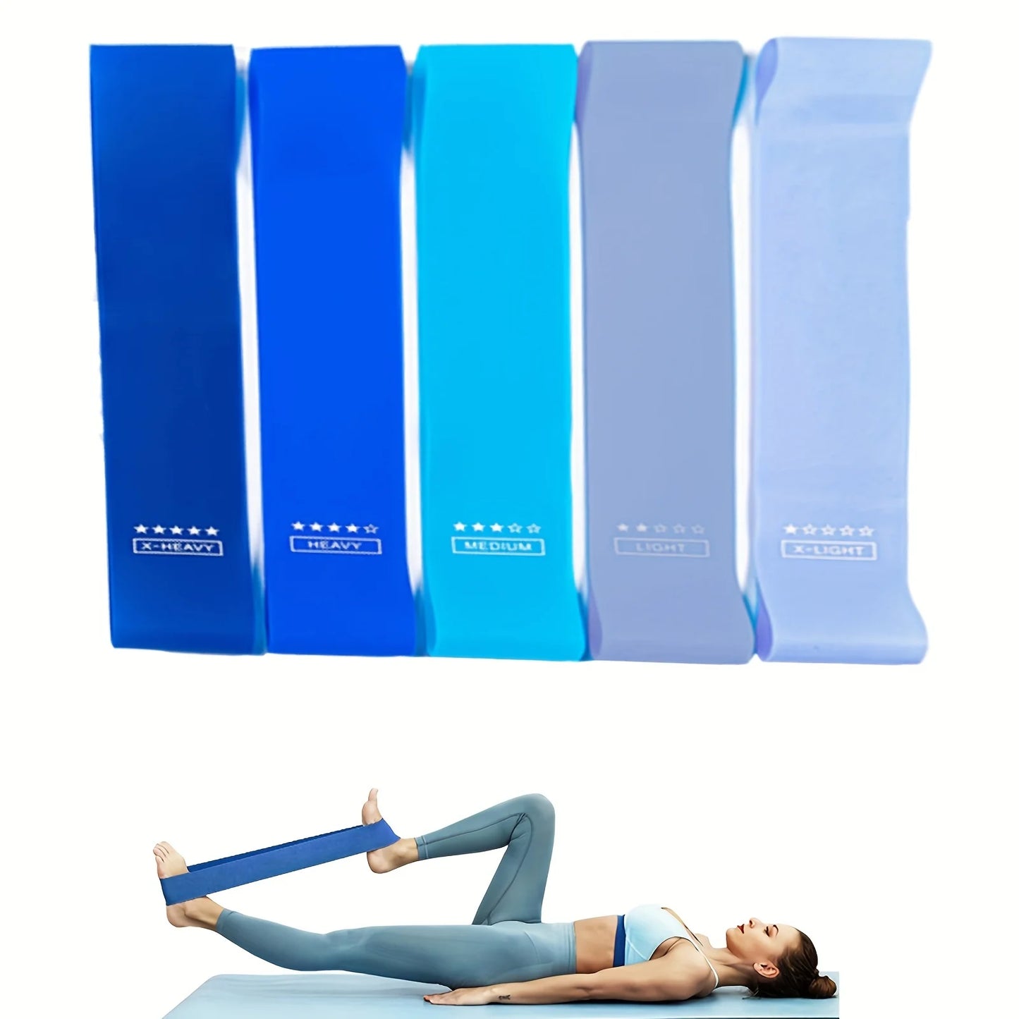 Gradient Blue Resistance Band for Yoga, Squats, and Strength Training - HeabitLife