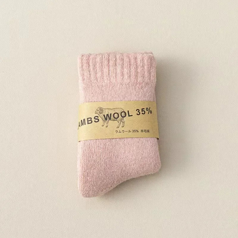 35% Wool Warm Kids Socks – Cozy Winter Calf Socks for Boys & Girls
