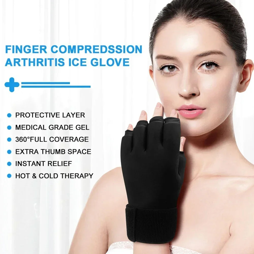 Advanced Arthritis Relief Ice Glove – Adjustable Finger & Wrist Compression for Hot & Cold Therapy