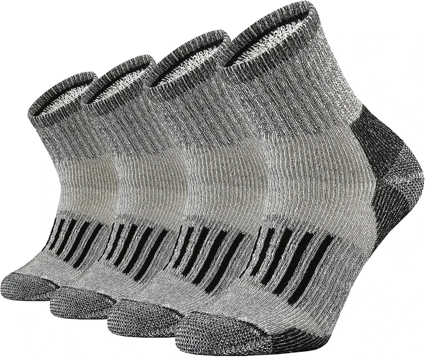 4 Pairs 65% Merino Wool Socks - Thick Warm Hiking Cushion Crew Socks for Men & Women