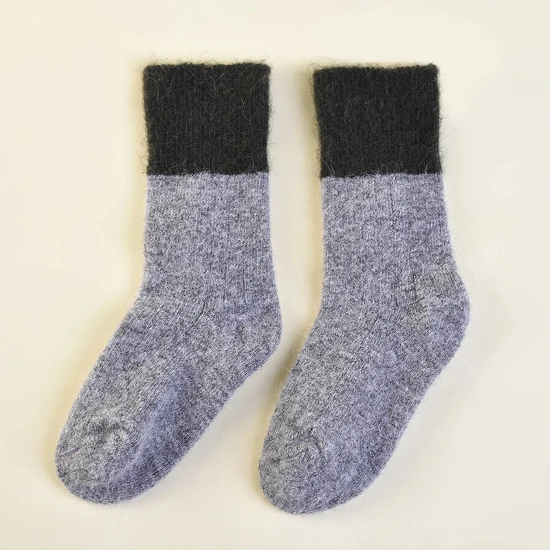 Kids' 60% Wool Winter Socks – Cozy, Durable, Unisex Footwear for Ages 7-12