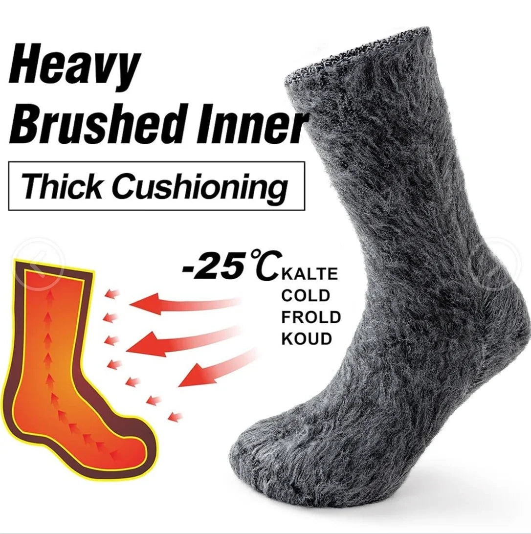 Extra-Warm Winter Thermal Socks – Insulated Cold Weather Crew Socks (2 Pairs Pack)