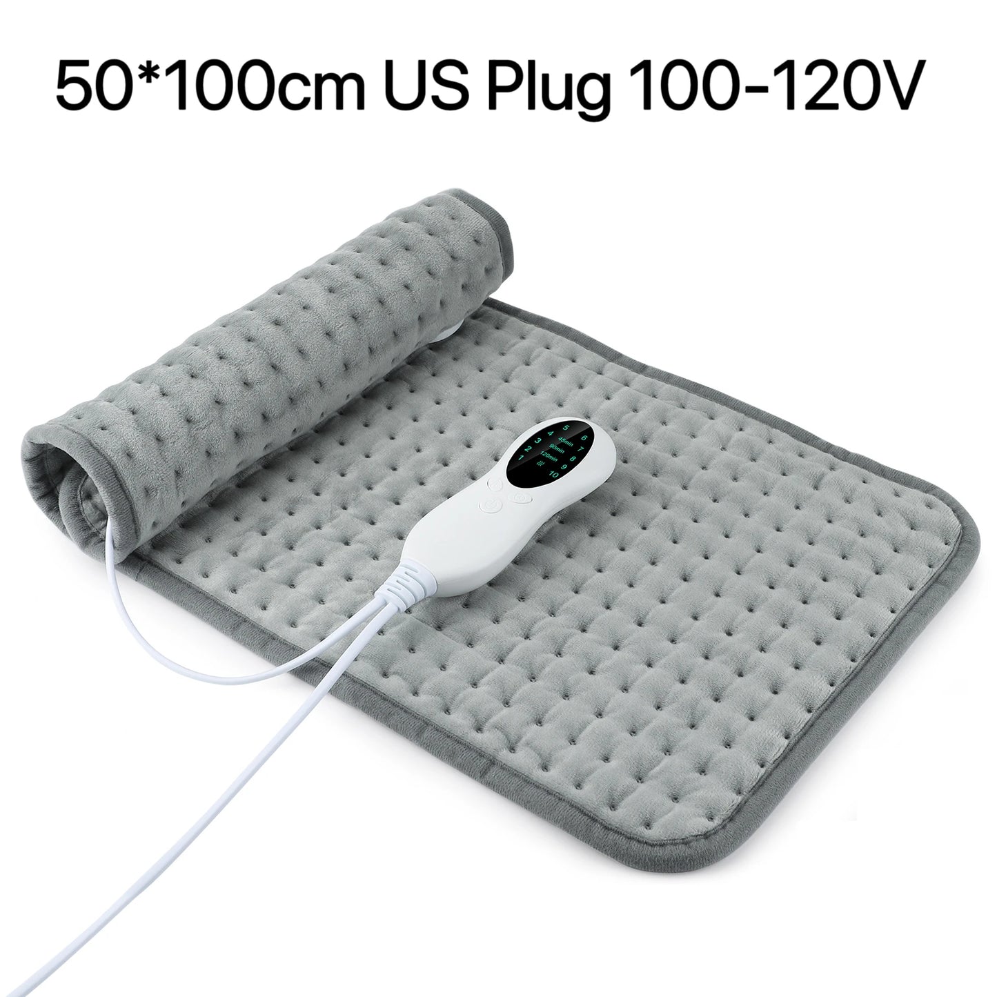 Electric Heating Pad – Adjustable Timing & Temperature Control for Home & Office Use