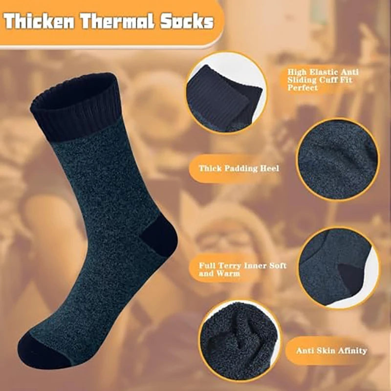 5 Pairs Men’s Thermal Winter Socks – Warm, Breathable & Ultra-Comfortable