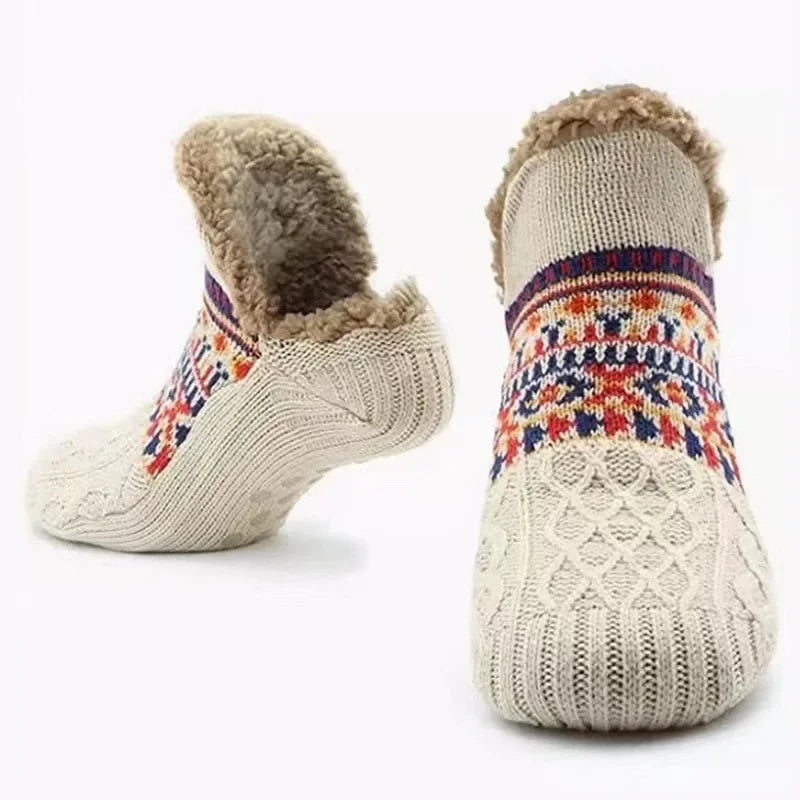 Fall & Winter Non-Slip Floor Socks – Warm Fleece Slipper Socks for Men & Women