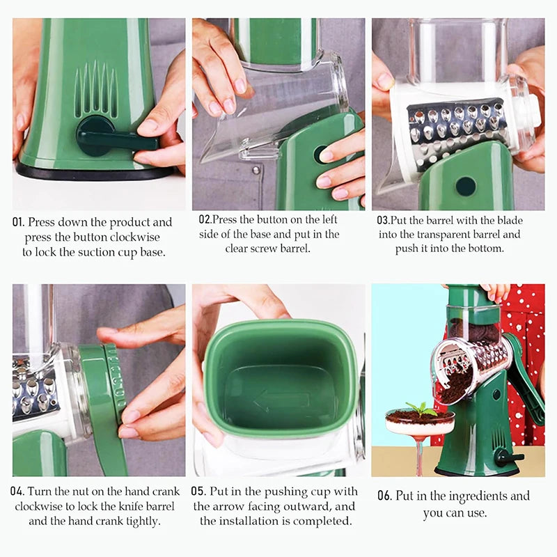 5-in-1 Rotary Cheese Grater & Vegetable Slicer - HeabitLife