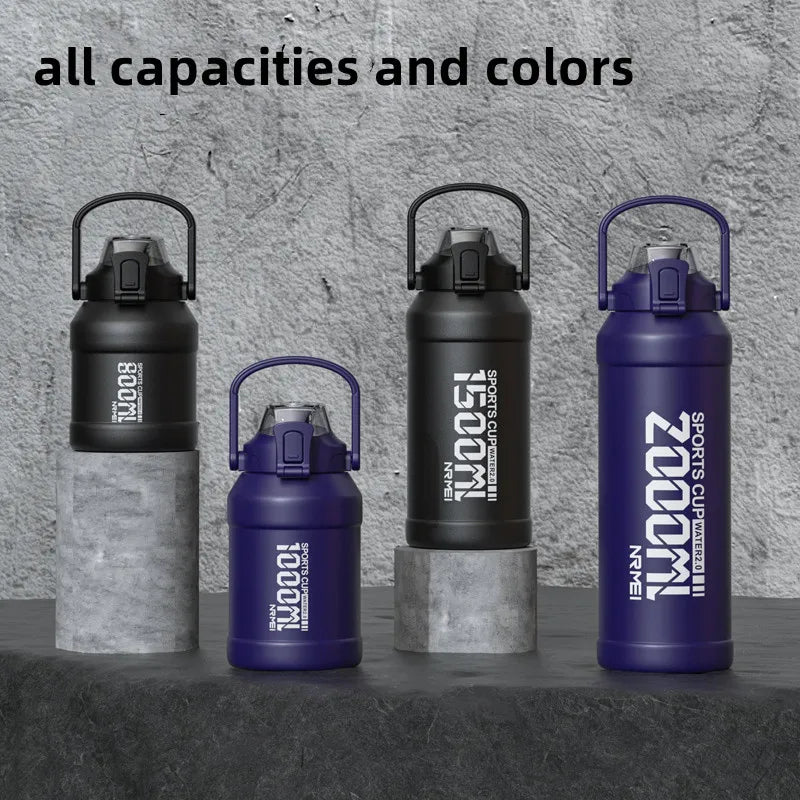2L Stainless Steel Water Bottle with Straw Lid - HeabitLife