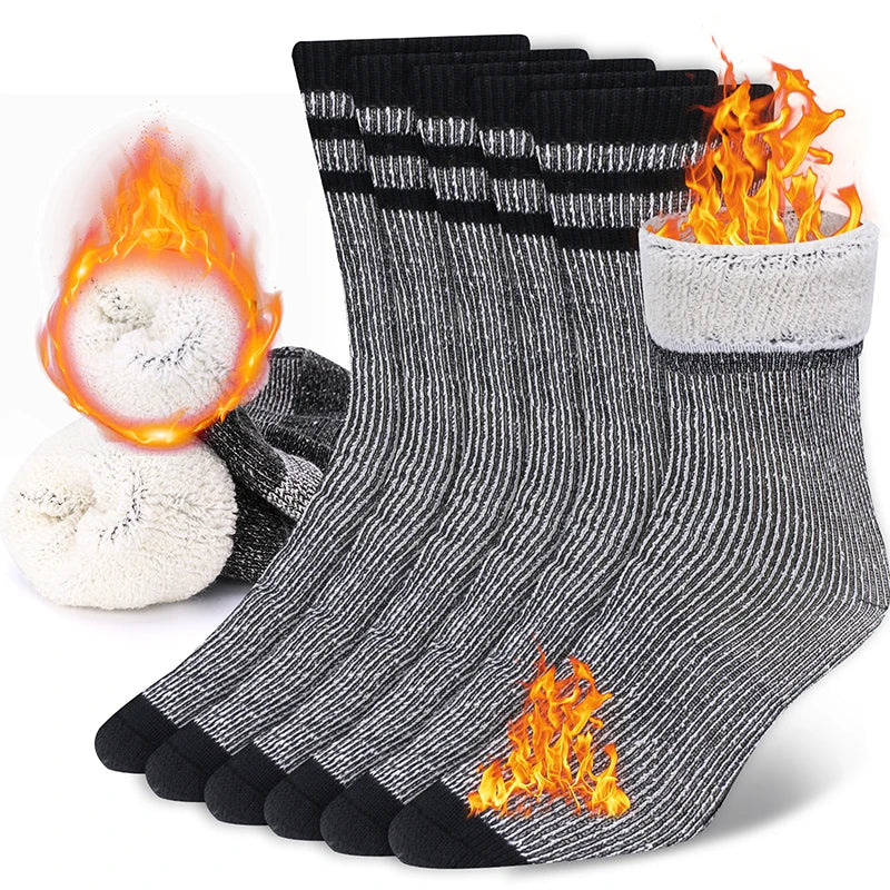 Winter Warrior Merino Thermal Socks – 3-Pair Pack for Hiking, Work & Everyday Comfort
