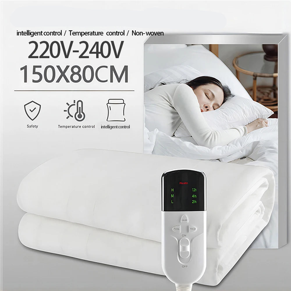Premium Electric Heated Blanket – 150x80cm with Timer & 3 Adjustable Heating Levels for Cozy Winter Nights