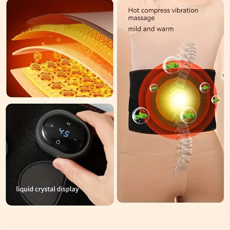 Wireless Electric Lumbar Heating Belt – Adjustable Heat & Vibration Massage for Lower Back Relief