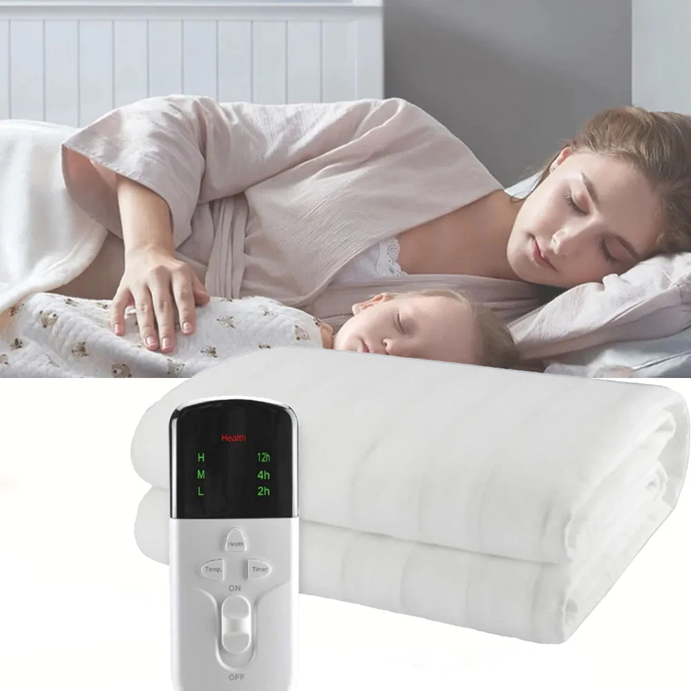 Premium Electric Heated Double Blanket – 160x130cm with Timer & 3 Heating Levels