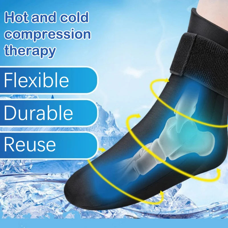 Foot Ice Pack Wrap – Reusable Cooling Sock for Plantar Fasciitis & Ankle Pain Relief
