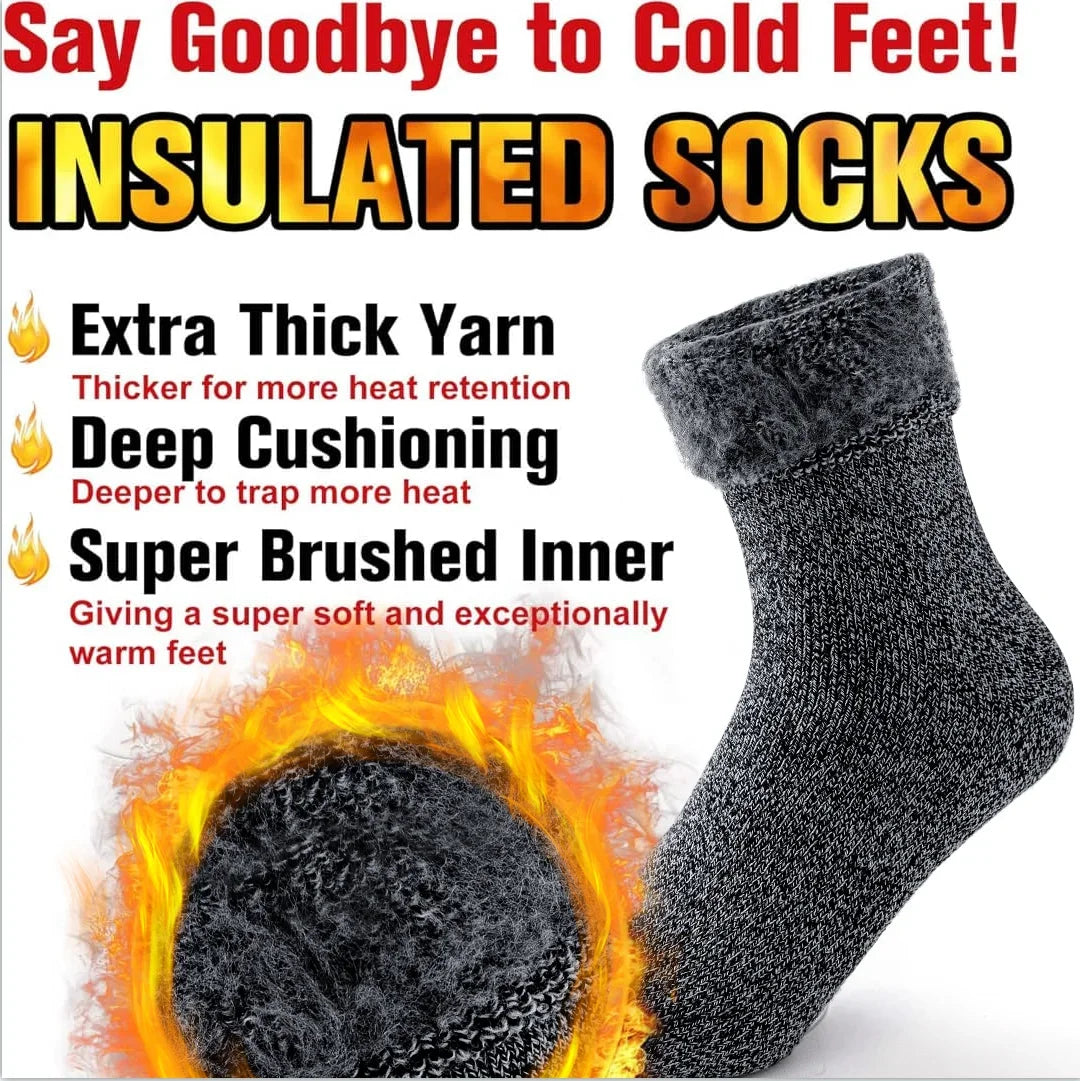 Extra-Warm Winter Thermal Socks – Insulated Cold Weather Crew Socks (2 Pairs Pack)