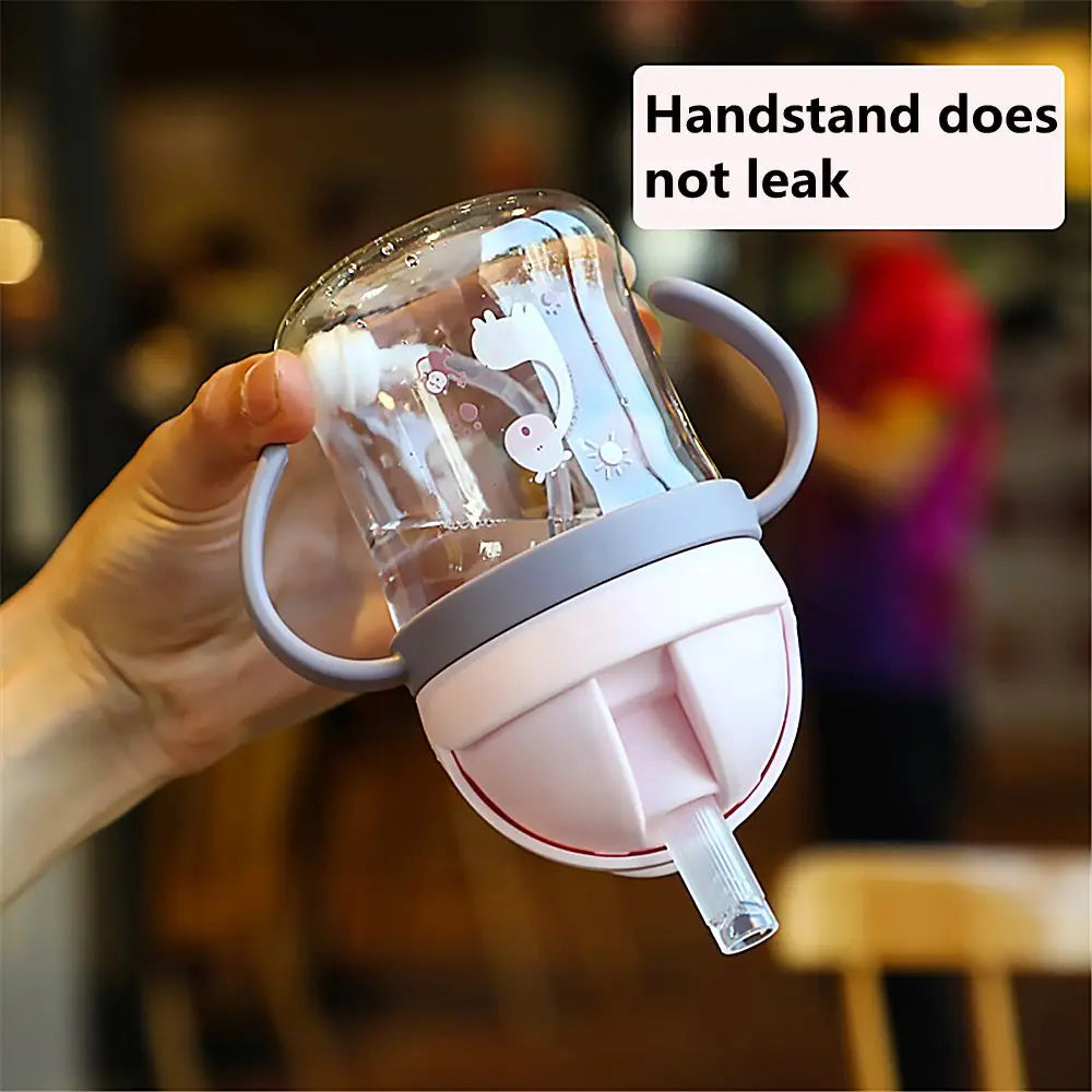 250ML Cartoon Sippy Cup with Straw – Leakproof Water Bottle for Kids - HeabitLife