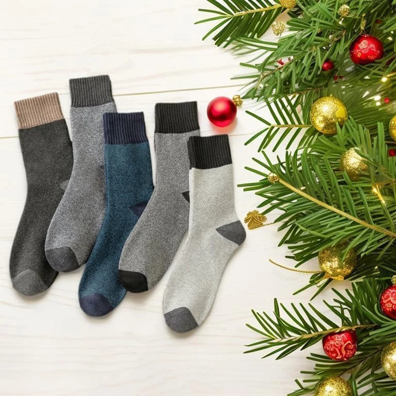 5 Pairs Men’s Thermal Winter Socks – Warm, Breathable & Ultra-Comfortable