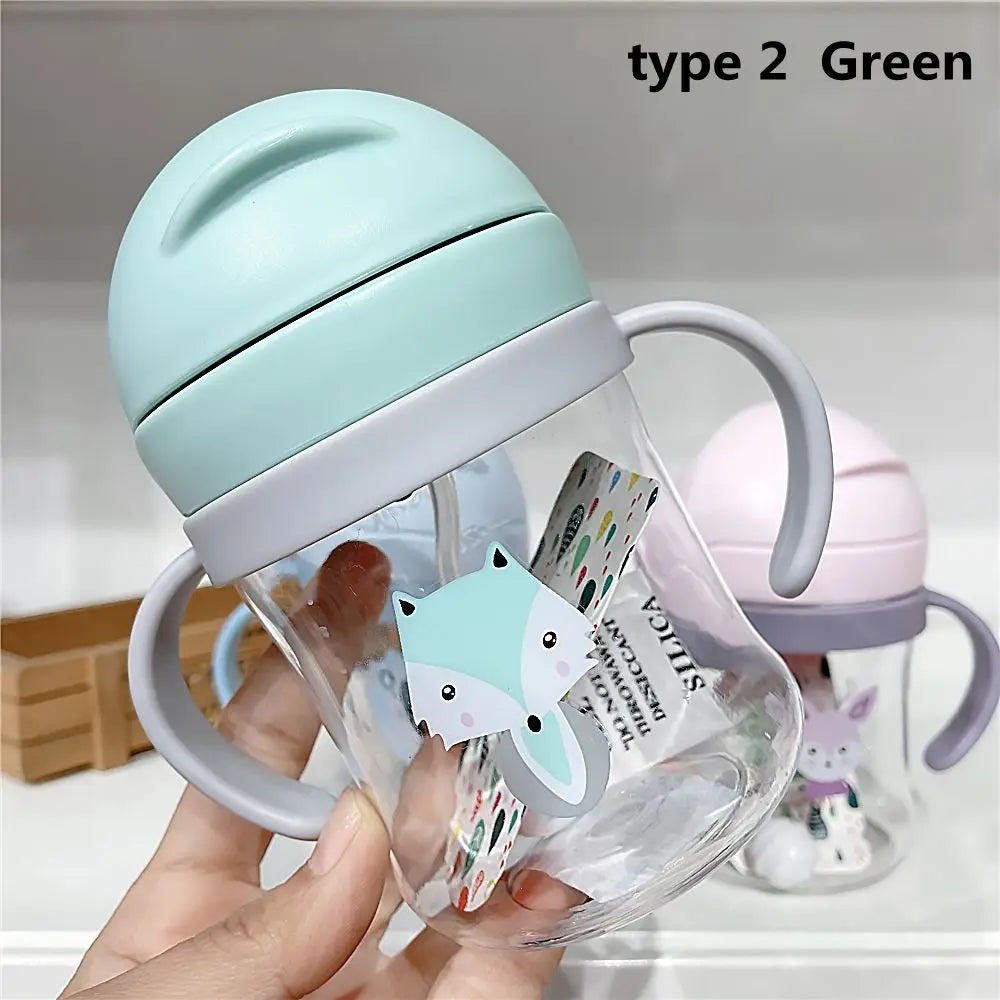250ML Cartoon Sippy Cup with Straw – Leakproof Water Bottle for Kids - HeabitLife