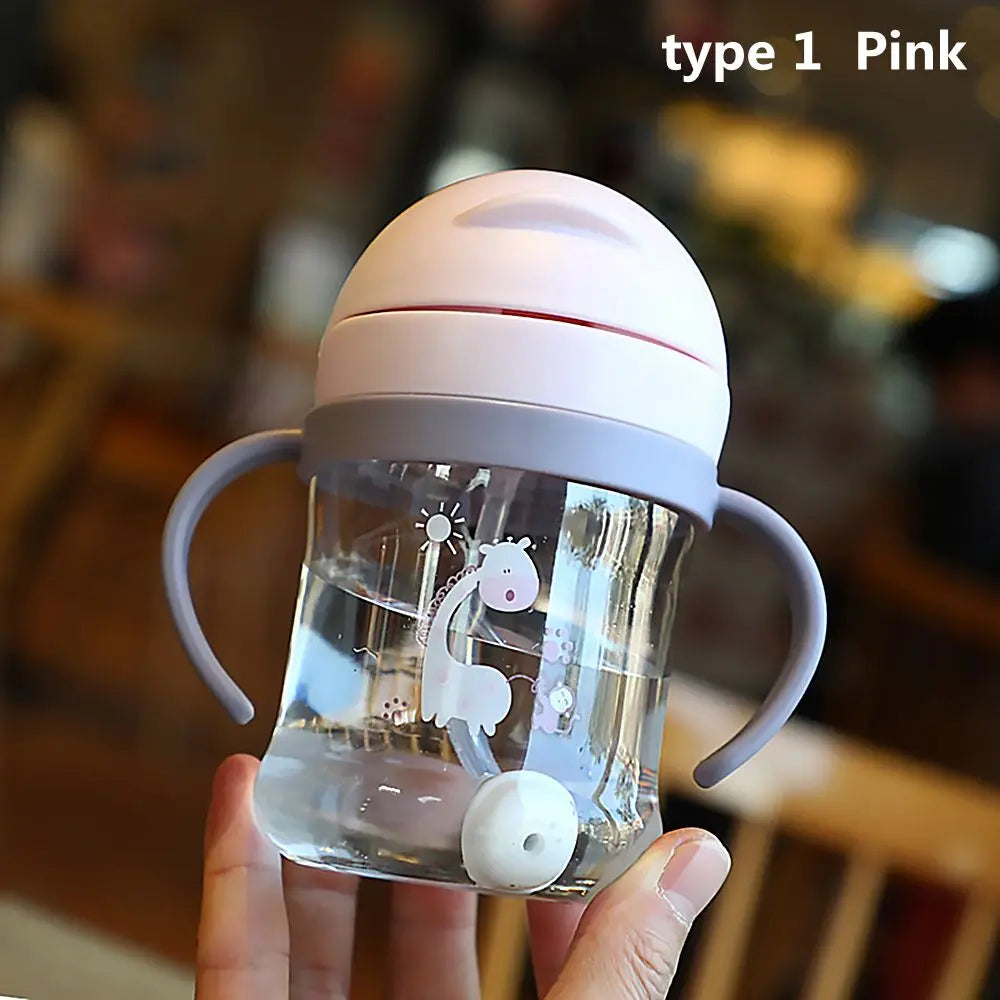 250ML Cartoon Sippy Cup with Straw – Leakproof Water Bottle for Kids - HeabitLife