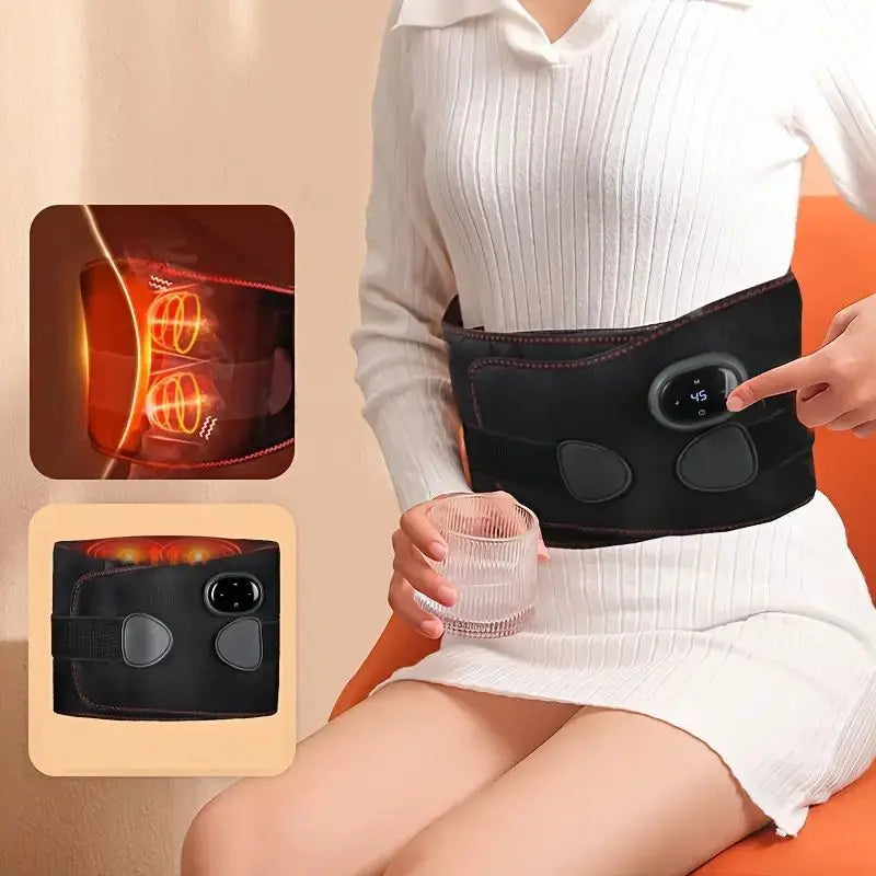 Wireless Electric Lumbar Heating Belt – Adjustable Heat & Vibration Massage for Lower Back Relief