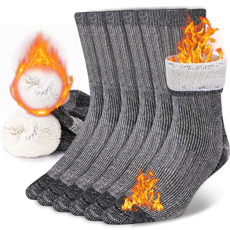Winter Warrior Merino Thermal Socks – 3-Pair Pack for Hiking, Work & Everyday Comfort