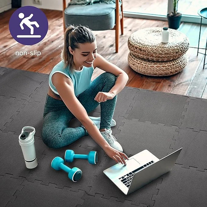 8/12/20pcs Non-Slip EVA Interlocking Foam Floor Mats – Gym & Play Protection - HeabitLife