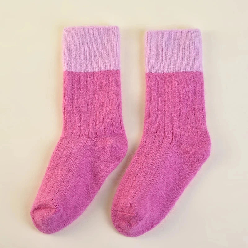 Kids' 60% Wool Winter Socks – Cozy, Durable, Unisex Footwear for Ages 7-12