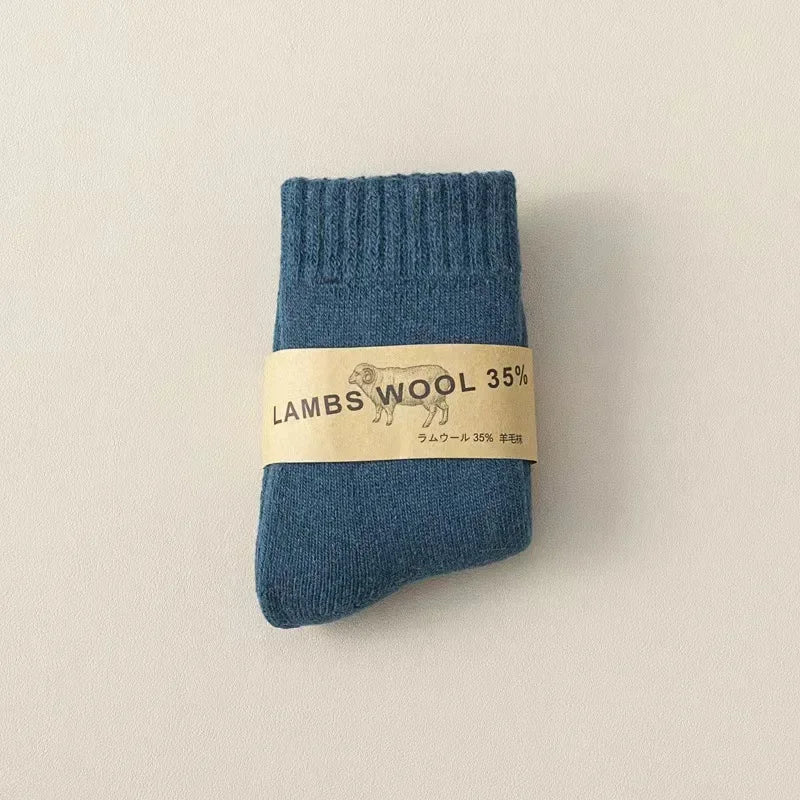 35% Wool Warm Kids Socks – Cozy Winter Calf Socks for Boys & Girls