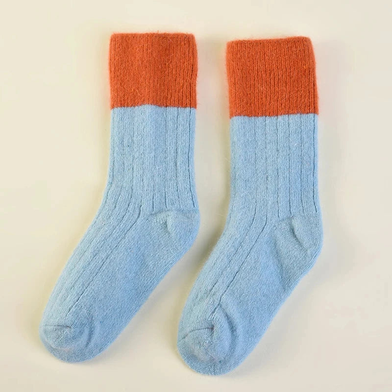 Kids' 60% Wool Winter Socks – Cozy, Durable, Unisex Footwear for Ages 7-12