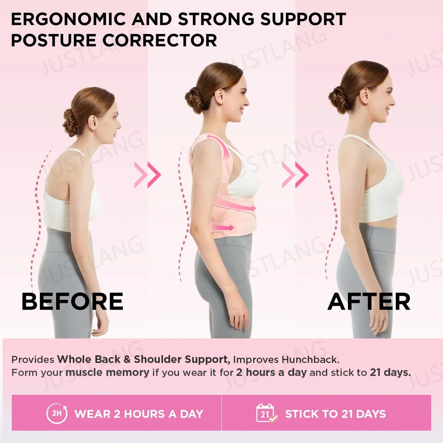 Adult Back Posture Corrector with Lumbar Pad Waist Support - HeabitLife