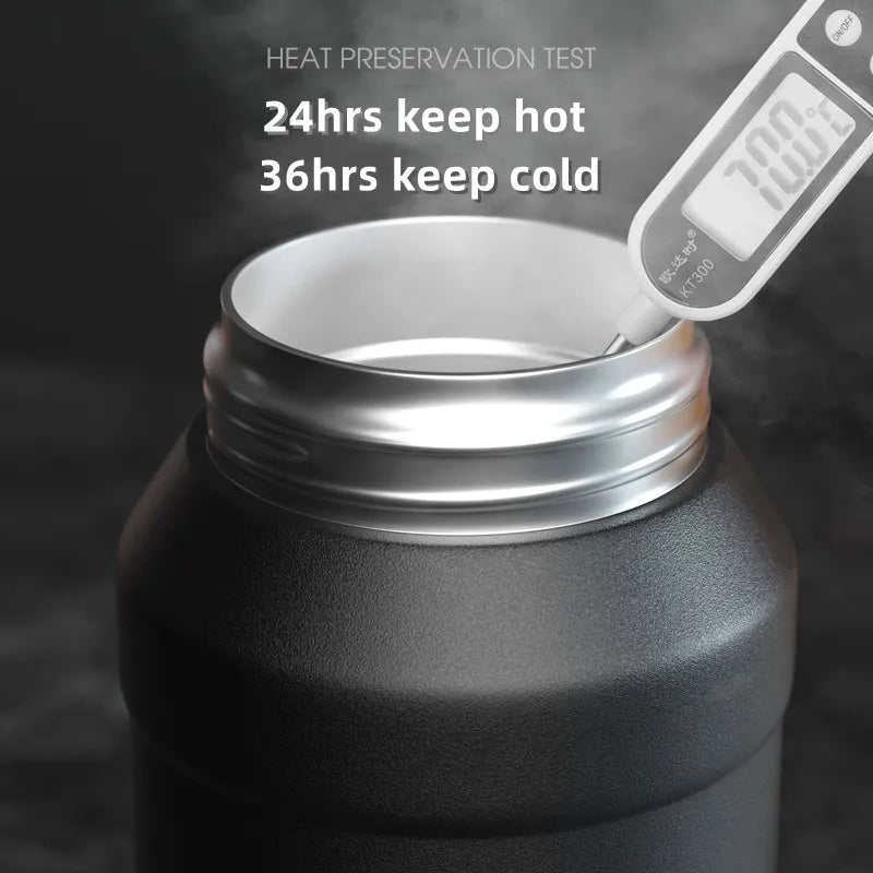 2L Stainless Steel Water Bottle with Straw Lid - HeabitLife