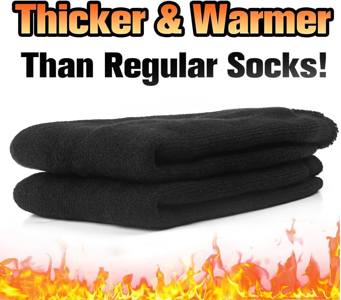 Extra-Warm Winter Thermal Socks – Insulated Cold Weather Crew Socks (2 Pairs Pack)