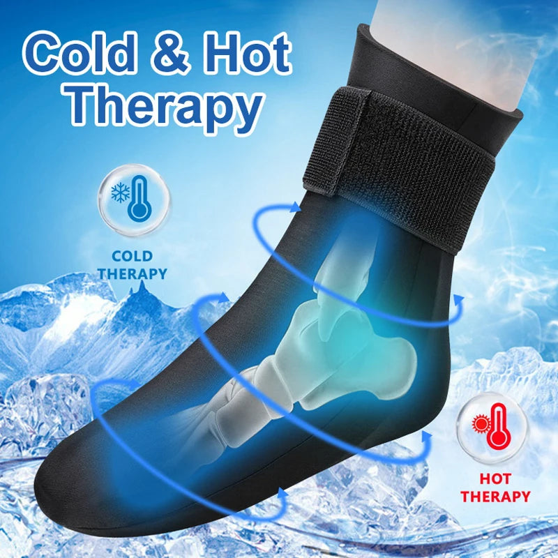 Foot Ice Pack Wrap – Reusable Cooling Sock for Plantar Fasciitis & Ankle Pain Relief