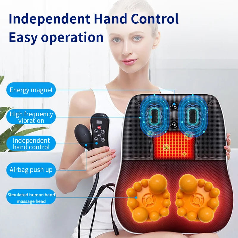 Electric Shiatsu Neck & Back Massager – Heating & Vibrating Massage Pillow - HeabitLife