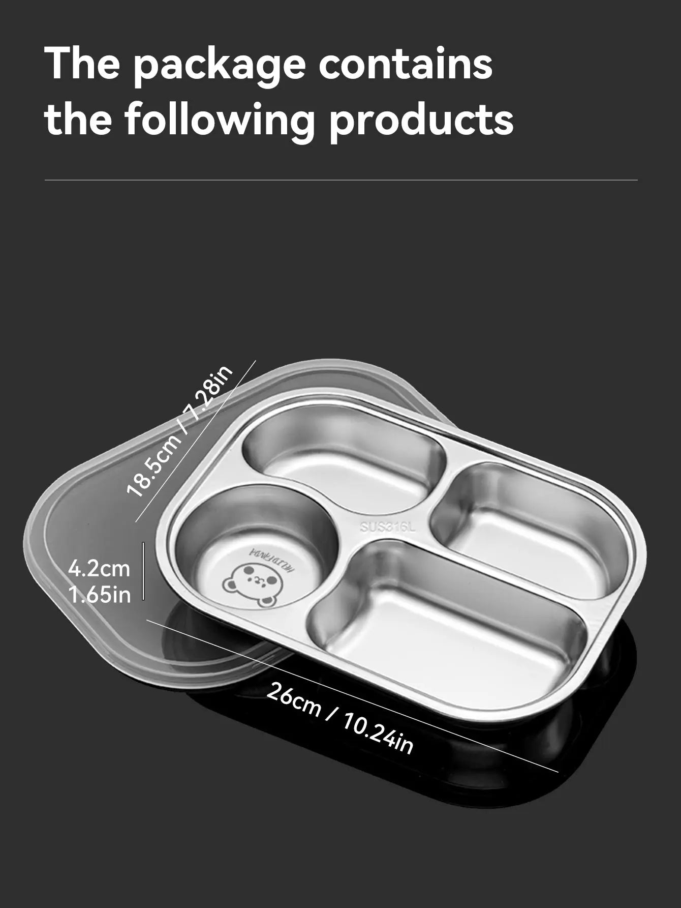 Stainless Steel Divided Dinner Plate with Dust Lid – High-Capacity Food Tray - HeabitLife