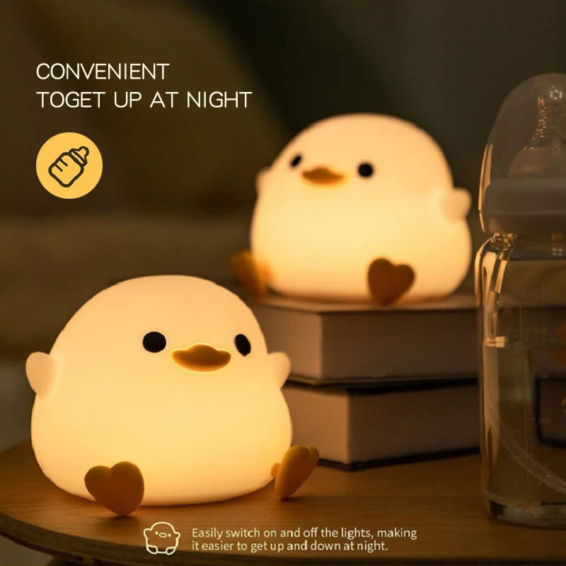 Doudou Duck Night Light - Children's Gift Soft Silicone Lamp - HeabitLife