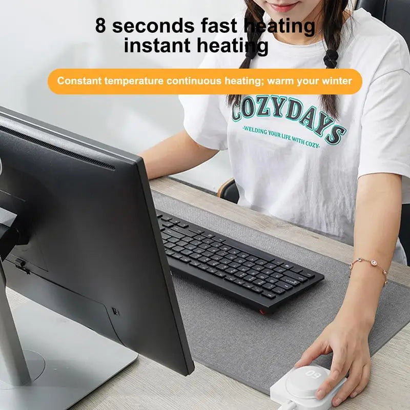 Electric Heated Desk Mat – Adjustable Temperature Heating Mat with Digital Display