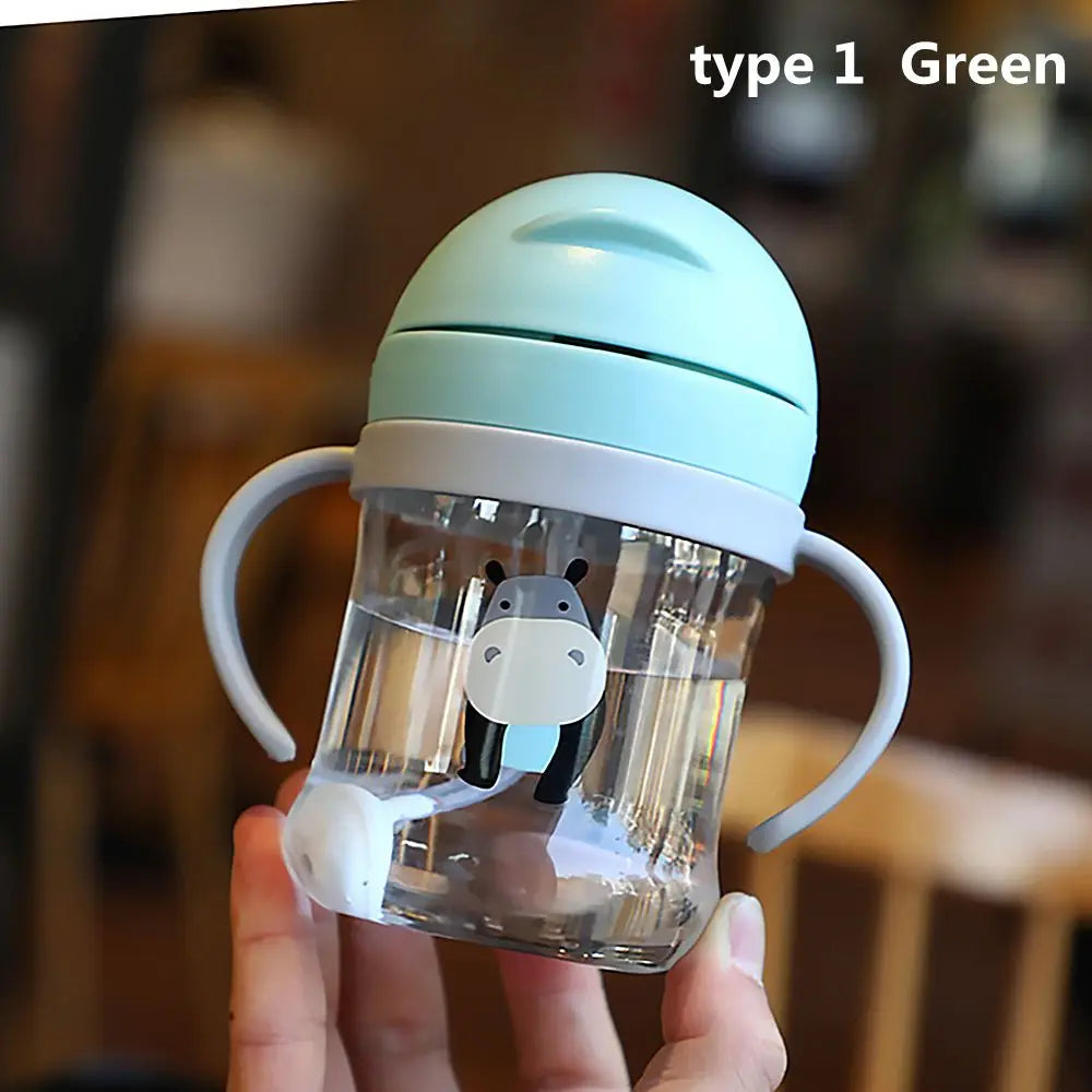 250ML Cartoon Sippy Cup with Straw – Leakproof Water Bottle for Kids - HeabitLife