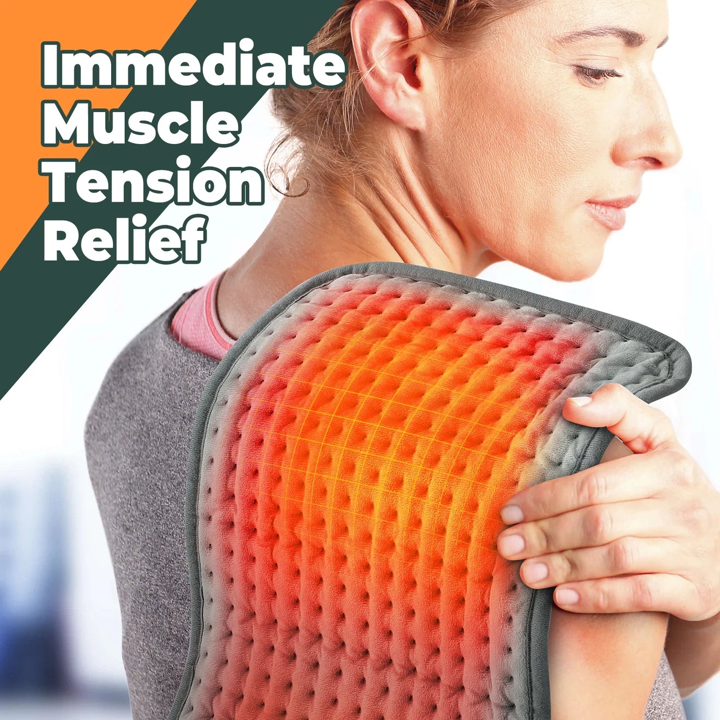 Electric Heating Pad – Adjustable Timing & Temperature Control for Home & Office Use