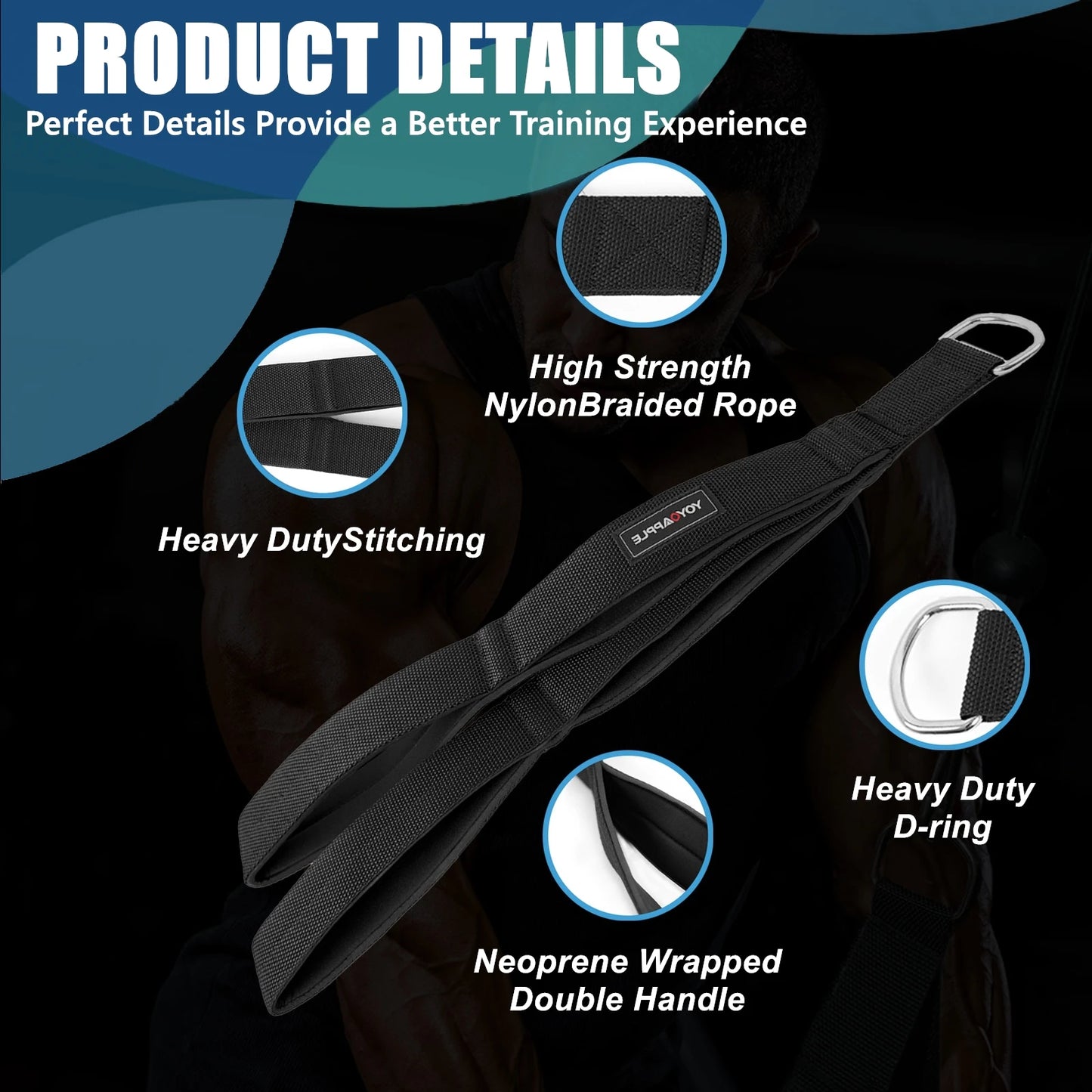 Tricep Training Rope - Cable Attachment for Strength Training - HeabitLife