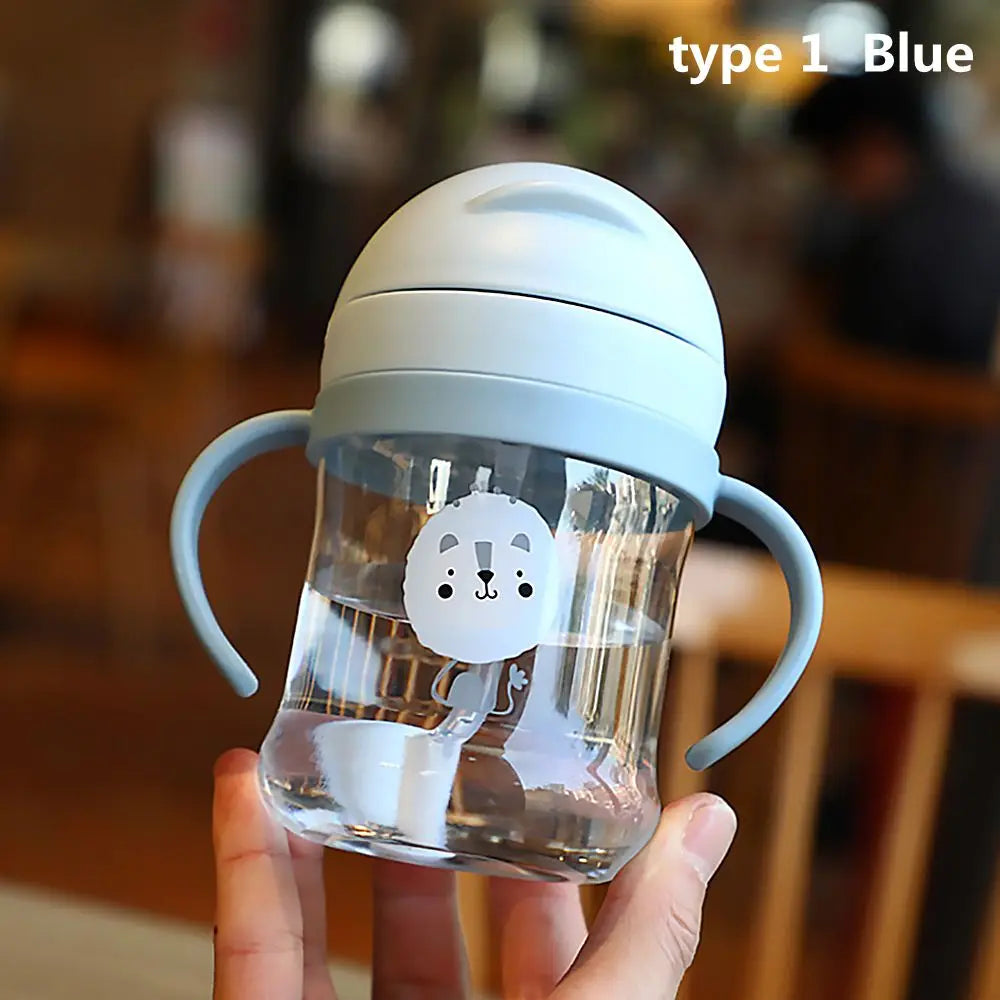 250ML Cartoon Sippy Cup with Straw – Leakproof Water Bottle for Kids - HeabitLife