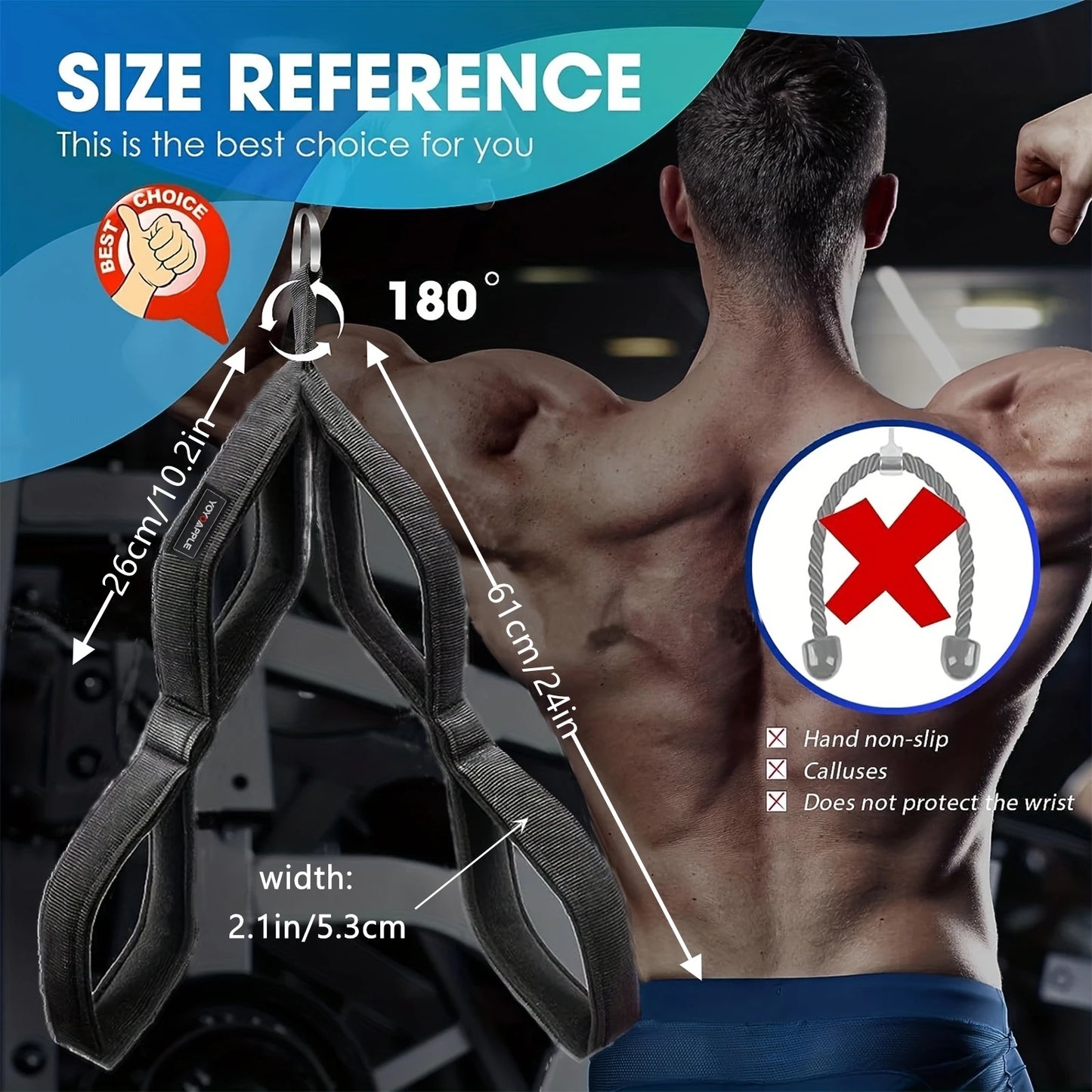 Tricep Training Rope - Cable Attachment for Strength Training - HeabitLife