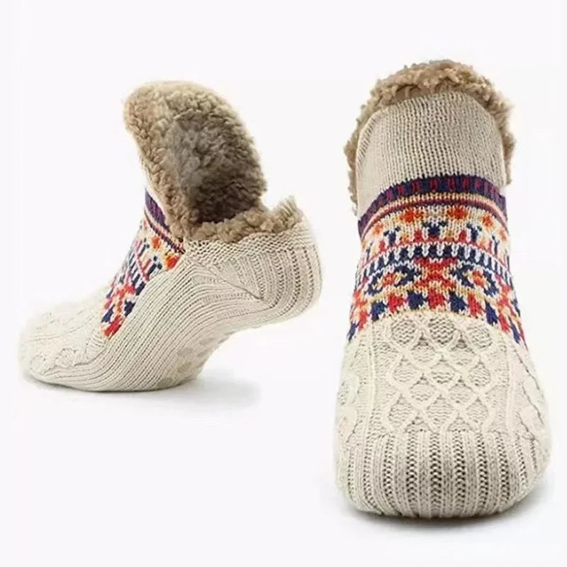 Fall & Winter Non-Slip Floor Socks – Warm Fleece Slipper Socks for Men & Women