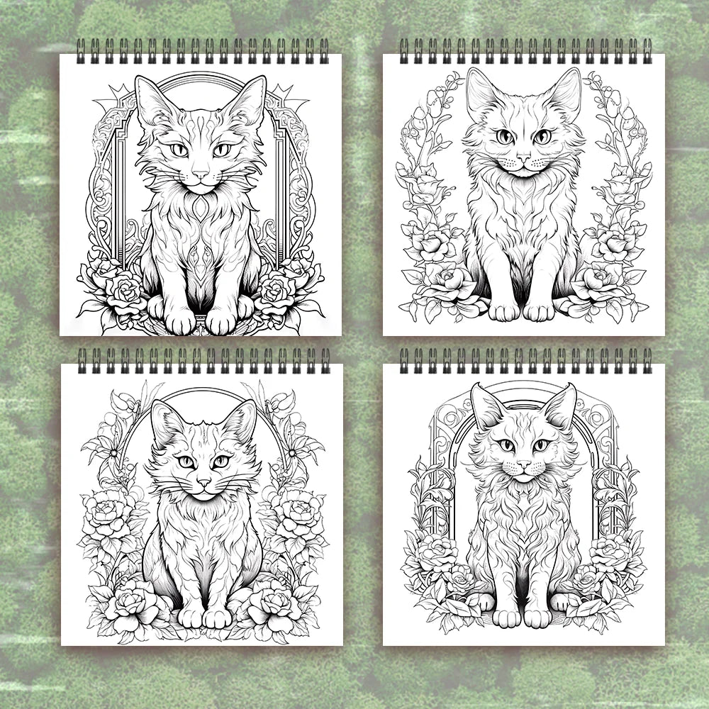 Adult Spiral Coloring Book – 30 Sheets, 8.3x8.3 Inches - HeabitLife