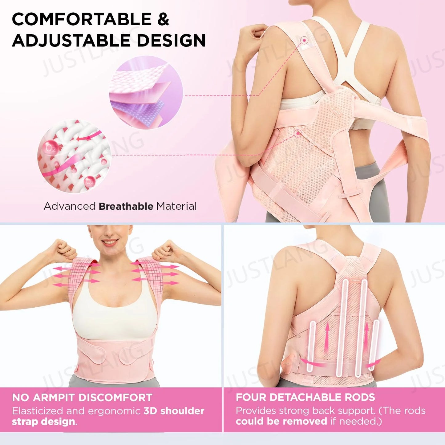 Adult Back Posture Corrector with Lumbar Pad Waist Support - HeabitLife