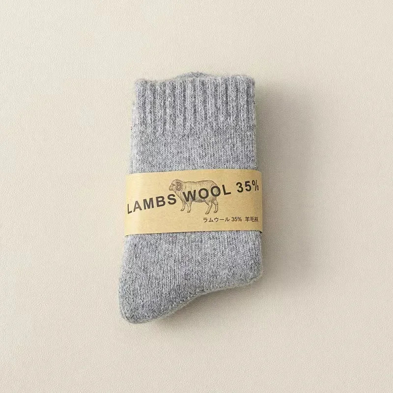 35% Wool Warm Kids Socks – Cozy Winter Calf Socks for Boys & Girls