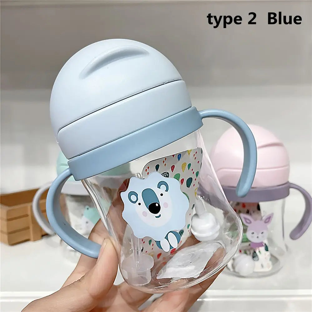 250ML Cartoon Sippy Cup with Straw – Leakproof Water Bottle for Kids - HeabitLife